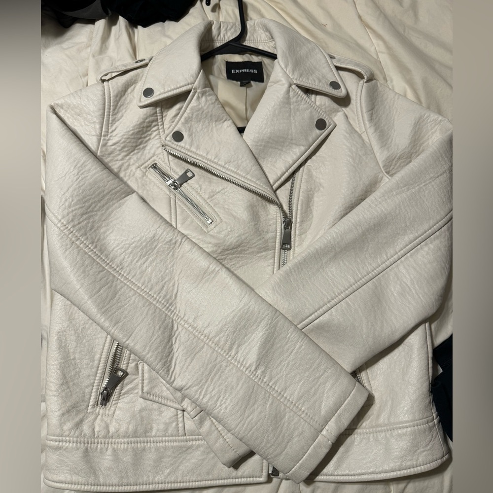 Express Vegan Leather Moto jacket